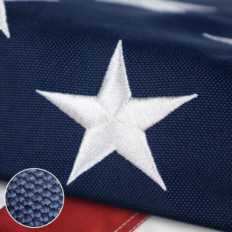 TOOUP American Flag 3x5 FT 600D Outdoor TearProof Series, USA Flags 3x5 FT 600D Nylon, Sturdy American Flags 3x5 for Outside Longest Lasting, High Wind Fade Resistant US Flag Embroidered Stars, Brass Grommets, Sewn Stripes - Image 1